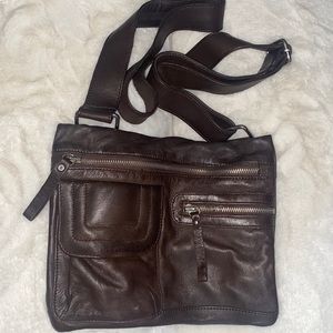 Danier Leather Cross Body Bag- Brown